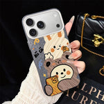 Custodia per telefono ibrida in PC e TPU con glitter IMD e motivo orso., For iPhone 17e / 16e, For iPhone 17 Pro Max, For iPhone 17 Pro, For iPhone 17, For iPhone Air, For iPhone 16 Pro Max
