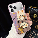 Custodia per telefono ibrida in PC e TPU con glitter IMD e motivo orso., For iPhone 17e / 16e, For iPhone 17 Pro Max, For iPhone 17 Pro, For iPhone 17, For iPhone Air, For iPhone 16 Pro Max