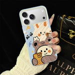 Custodia per telefono ibrida in PC e TPU con glitter IMD e motivo orso., For iPhone 17e / 16e, For iPhone 17 Pro Max, For iPhone 17 Pro, For iPhone 17, For iPhone Air, For iPhone 16 Pro Max