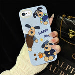 Custodia per telefono ibrida in PC e TPU con motivo "cane felice" e glitter IMD., For iPhone 8 Plus / 7 Plus, For iPhone 6 Plus / 6s Plus, For iPhone 6 / 6s