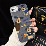 Custodia per telefono ibrida in PC e TPU con motivo "cane felice" e glitter IMD., For iPhone 8 Plus / 7 Plus, For iPhone 6 Plus / 6s Plus, For iPhone 6 / 6s
