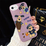 Custodia per telefono ibrida in PC e TPU con motivo "cane felice" e glitter IMD., For iPhone 8 Plus / 7 Plus, For iPhone 6 Plus / 6s Plus, For iPhone 6 / 6s