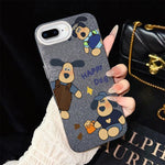 Custodia per telefono ibrida in PC e TPU con motivo "cane felice" e glitter IMD., For iPhone 8 Plus / 7 Plus, For iPhone 6 Plus / 6s Plus, For iPhone 6 / 6s