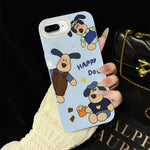 Custodia per telefono ibrida in PC e TPU con motivo "cane felice" e glitter IMD., For iPhone 8 Plus / 7 Plus, For iPhone 6 Plus / 6s Plus, For iPhone 6 / 6s