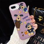 Custodia per telefono ibrida in PC e TPU con motivo "cane felice" e glitter IMD., For iPhone 8 Plus / 7 Plus, For iPhone 6 Plus / 6s Plus, For iPhone 6 / 6s