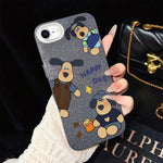 Custodia per telefono ibrida in PC e TPU con motivo "cane felice" e glitter IMD., For iPhone 15, For iPhone 14 Plus, For iPhone 14, For iPhone 14 Pro, For iPhone 14 Pro Max, For iPhone SE 2022 / SE 2020
