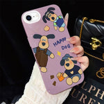 Custodia per telefono ibrida in PC e TPU con motivo "cane felice" e glitter IMD., For iPhone 15, For iPhone 14 Plus, For iPhone 14, For iPhone 14 Pro, For iPhone 14 Pro Max, For iPhone SE 2022 / SE 2020