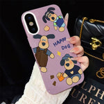 Custodia per telefono ibrida in PC e TPU con motivo "cane felice" e glitter IMD., For iPhone 11 Pro Max, For iPhone 11, For iPhone 11 Pro, For iPhone XS / X, For iPhone XR, For iPhone XS Max