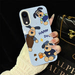 Custodia per telefono ibrida in PC e TPU con motivo "cane felice" e glitter IMD., For iPhone 11 Pro Max, For iPhone 11, For iPhone 11 Pro, For iPhone XS / X, For iPhone XR, For iPhone XS Max