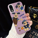 Custodia per telefono ibrida in PC e TPU con motivo "cane felice" e glitter IMD., For iPhone 11 Pro Max, For iPhone 11, For iPhone 11 Pro, For iPhone XS / X, For iPhone XR, For iPhone XS Max