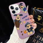 Custodia per telefono ibrida in PC e TPU con motivo "cane felice" e glitter IMD., For iPhone 11 Pro Max, For iPhone 11, For iPhone 11 Pro, For iPhone XS / X, For iPhone XR, For iPhone XS Max
