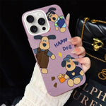 Custodia per telefono ibrida in PC e TPU con motivo "cane felice" e glitter IMD., For iPhone 16 Pro, For iPhone 16 Plus, For iPhone 16, For iPhone 15 Pro Max, For iPhone 15 Pro, For iPhone 15 Plus