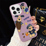 Custodia per telefono ibrida in PC e TPU con motivo "cane felice" e glitter IMD., For iPhone 17e / 16e, For iPhone 17 Pro Max, For iPhone 17 Pro, For iPhone 17, For iPhone Air, For iPhone 16 Pro Max