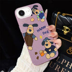 Custodia per telefono ibrida in PC e TPU con motivo "cane felice" e glitter IMD., For iPhone 17e / 16e, For iPhone 17 Pro Max, For iPhone 17 Pro, For iPhone 17, For iPhone Air, For iPhone 16 Pro Max