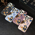 Custodia per telefono ibrida in PC e TPU con motivo "cane felice" e glitter IMD., For iPhone 11 Pro Max, For iPhone 11, For iPhone 11 Pro, For iPhone XS / X, For iPhone XR, For iPhone XS Max