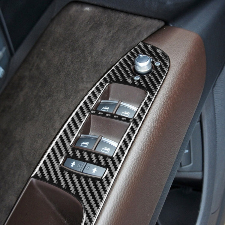 Adesivo decorativo per pannello sollevatore in vetro per finestrino 6 in 1 per auto in fibra di carbonio per Audi Q7 2008-2015, guida a sinistra, Window Glass Lifter, Left Drive