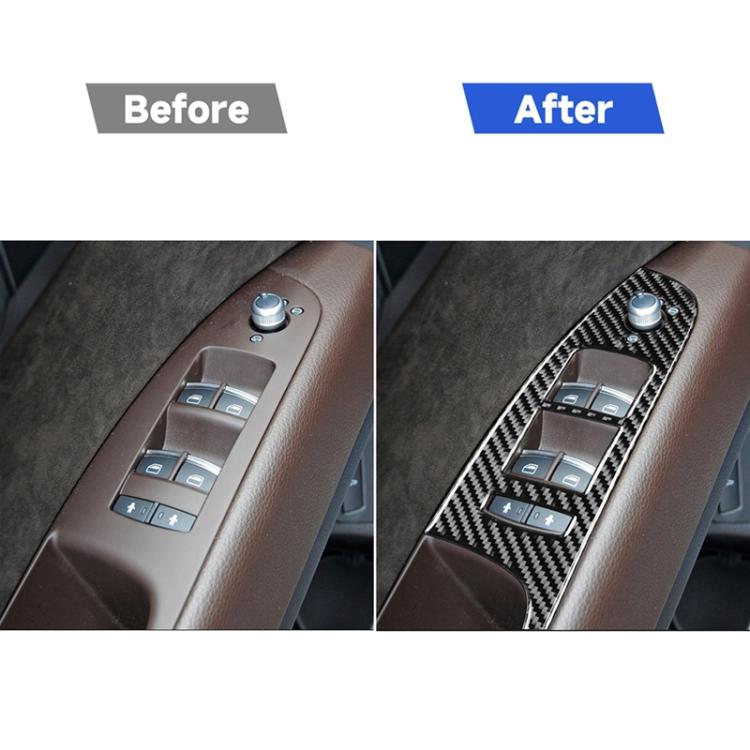 Adesivo decorativo per pannello sollevatore in vetro per finestrino 6 in 1 per auto in fibra di carbonio per Audi Q7 2008-2015, guida a sinistra, Window Glass Lifter, Left Drive
