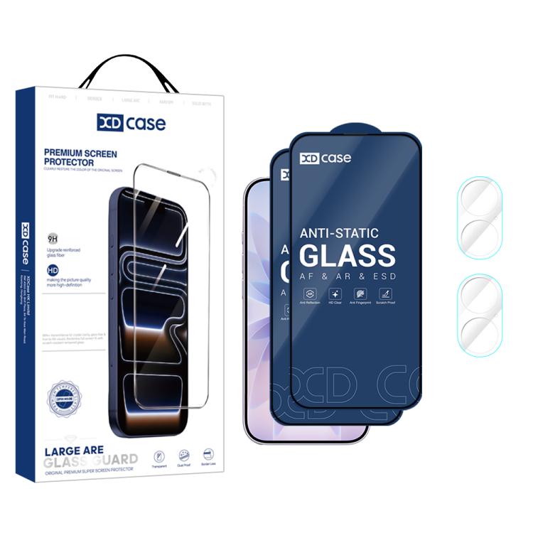 XDcase - 2 paia di pellicole protettive in vetro temperato HD + pellicole protettive trasparenti per l'obiettivo, For iPhone 17 Pro Max, For iPhone 17 Pro, For iPhone 17, For iPhone Air
