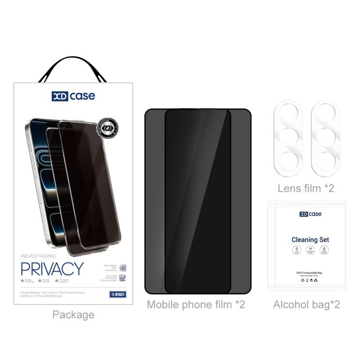 XDcase 2 paia di pellicole protettive anti-spionaggio in vetro temperato + pellicola protettiva trasparente per obiettivo, For Galaxy S26+ 5G, For Galaxy S26 Ultra 5G, For Galaxy S26 5G