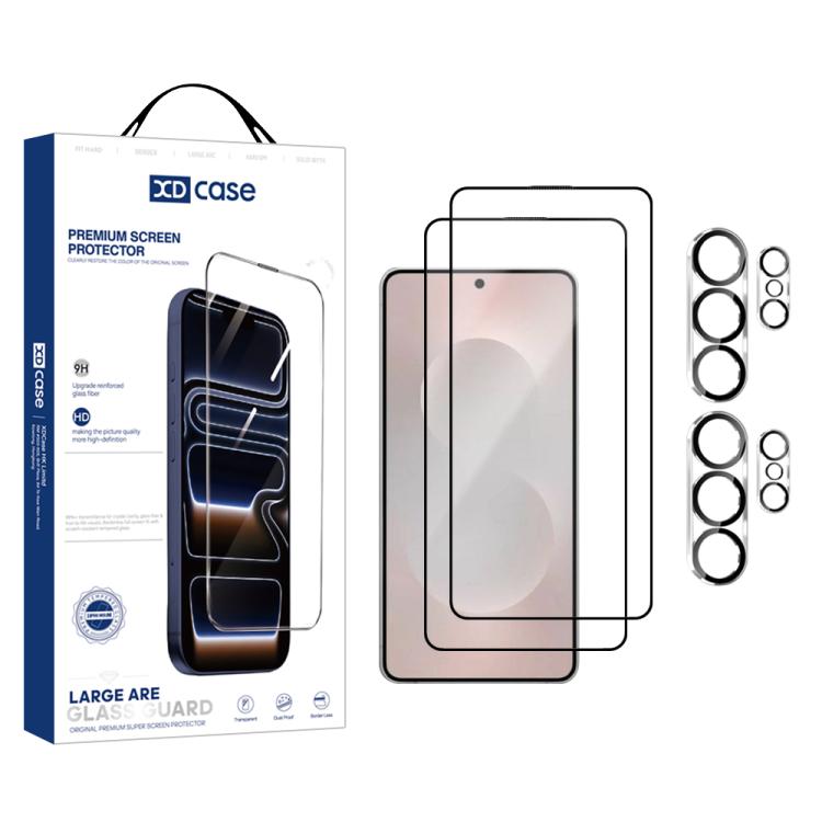 XDcase - 2 paia di pellicole protettive in vetro temperato HD + pellicola protettiva serigrafata per l'obiettivo, For Galaxy S26+ 5G, For Galaxy S26 Ultra 5G, For Galaxy S26 5G