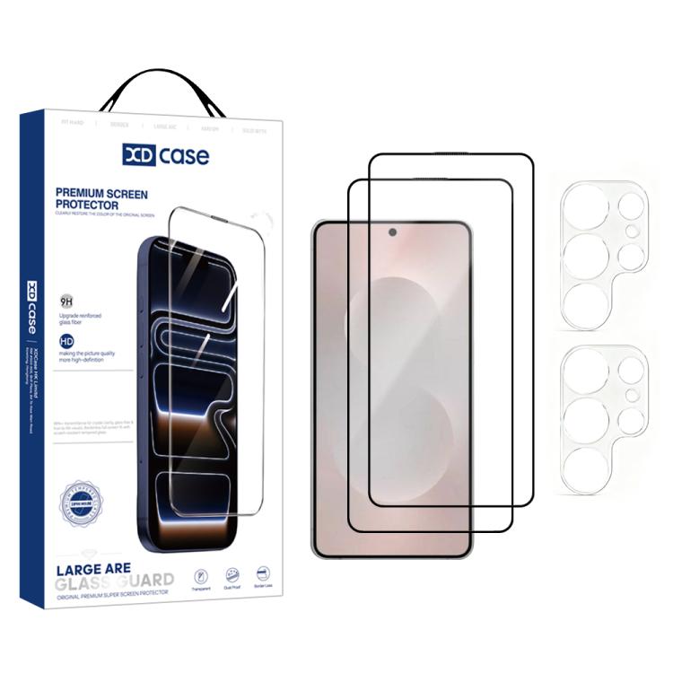 XDcase - 2 paia di pellicole protettive in vetro temperato HD + pellicole protettive trasparenti per l'obiettivo, For Galaxy S26+ 5G, For Galaxy S26 Ultra 5G, For Galaxy S26 5G