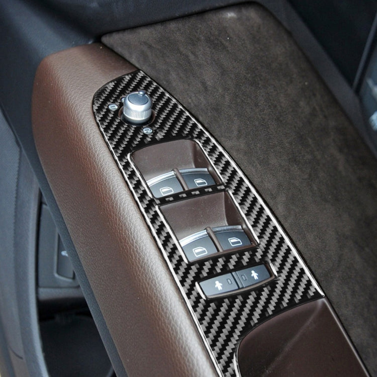 Adesivo decorativo per pannello sollevatore in vetro per finestrini in fibra di carbonio 6 in 1 per Audi Q7 2008-2015, guida a destra, Window Glass Lifter, Right Drive