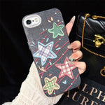 Custodia per telefono ibrida in PC e TPU con glitter e motivo a stelle IMD, For iPhone 8 Plus / 7 Plus, For iPhone 6 Plus / 6s Plus, For iPhone 6 / 6s