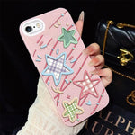 Custodia per telefono ibrida in PC e TPU con glitter e motivo a stelle IMD, For iPhone 8 Plus / 7 Plus, For iPhone 6 Plus / 6s Plus, For iPhone 6 / 6s