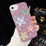 Custodia per telefono ibrida in PC e TPU con glitter e motivo a stelle IMD, For iPhone 8 Plus / 7 Plus, For iPhone 6 Plus / 6s Plus, For iPhone 6 / 6s