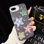 Custodia per telefono ibrida in PC e TPU con glitter e motivo a stelle IMD, For iPhone 8 Plus / 7 Plus, For iPhone 6 Plus / 6s Plus, For iPhone 6 / 6s