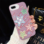 Custodia per telefono ibrida in PC e TPU con glitter e motivo a stelle IMD, For iPhone 8 Plus / 7 Plus, For iPhone 6 Plus / 6s Plus, For iPhone 6 / 6s