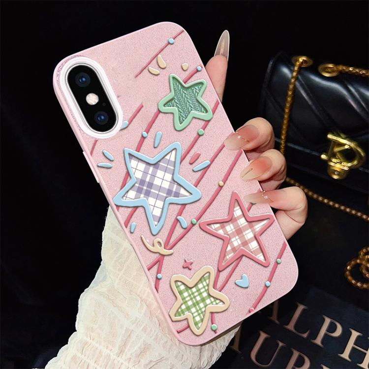 Custodia per telefono ibrida in PC e TPU con glitter e motivo a stelle IMD, For iPhone 11 Pro Max, For iPhone 11, For iPhone 11 Pro, For iPhone XS / X, For iPhone XR, For iPhone XS Max