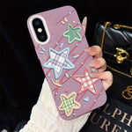 Custodia per telefono ibrida in PC e TPU con glitter e motivo a stelle IMD, For iPhone 11 Pro Max, For iPhone 11, For iPhone 11 Pro, For iPhone XS / X, For iPhone XR, For iPhone XS Max