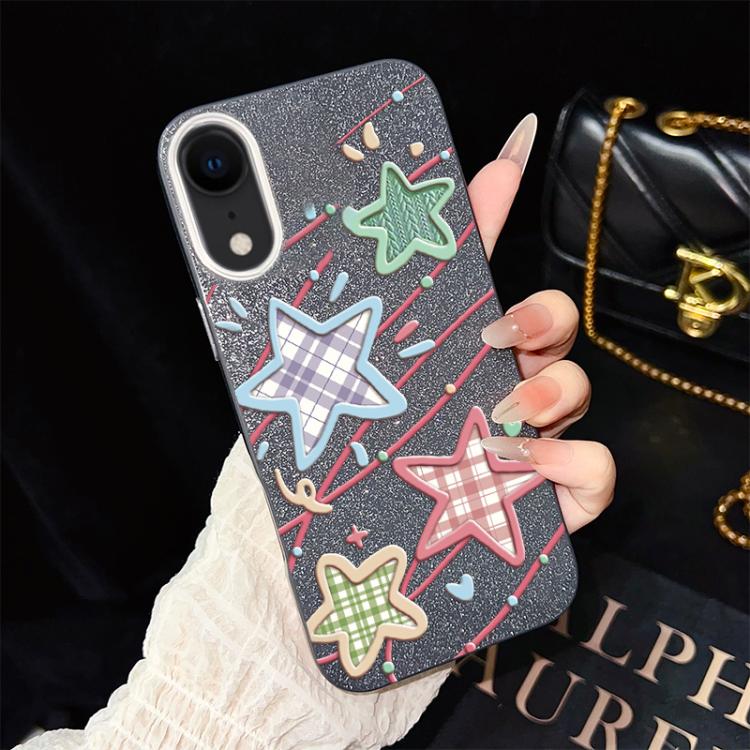 Custodia per telefono ibrida in PC e TPU con glitter e motivo a stelle IMD, For iPhone 11 Pro Max, For iPhone 11, For iPhone 11 Pro, For iPhone XS / X, For iPhone XR, For iPhone XS Max