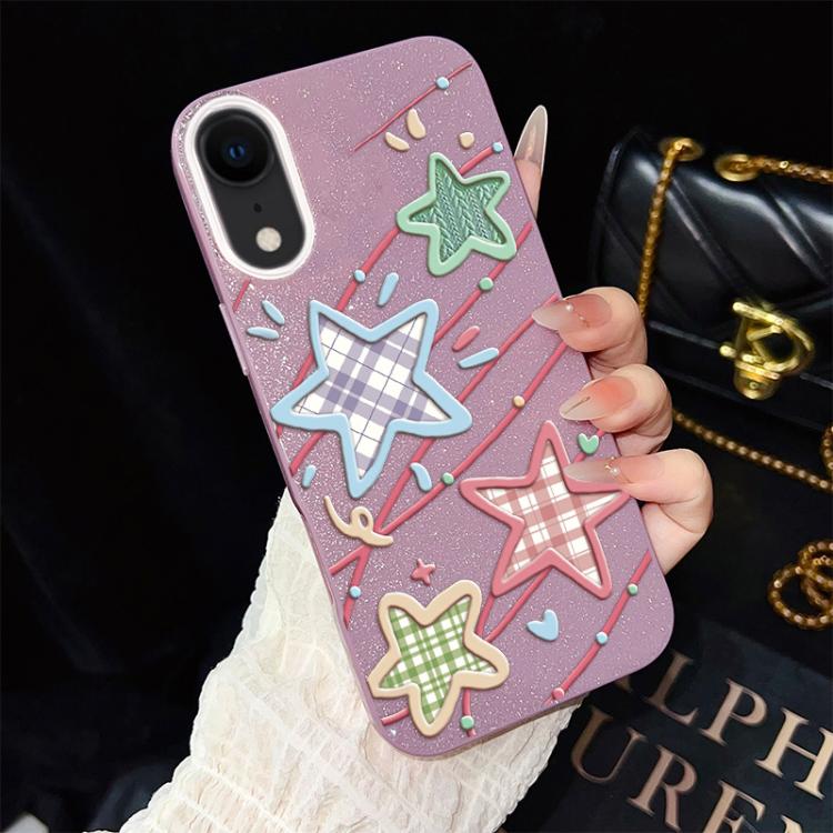 Custodia per telefono ibrida in PC e TPU con glitter e motivo a stelle IMD, For iPhone 11 Pro Max, For iPhone 11, For iPhone 11 Pro, For iPhone XS / X, For iPhone XR, For iPhone XS Max