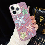 Custodia per telefono ibrida in PC e TPU con glitter e motivo a stelle IMD, For iPhone 11 Pro Max, For iPhone 11, For iPhone 11 Pro, For iPhone XS / X, For iPhone XR, For iPhone XS Max