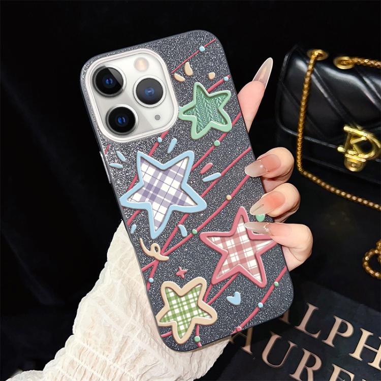 Custodia per telefono ibrida in PC e TPU con glitter e motivo a stelle IMD, For iPhone 11 Pro Max, For iPhone 11, For iPhone 11 Pro, For iPhone XS / X, For iPhone XR, For iPhone XS Max