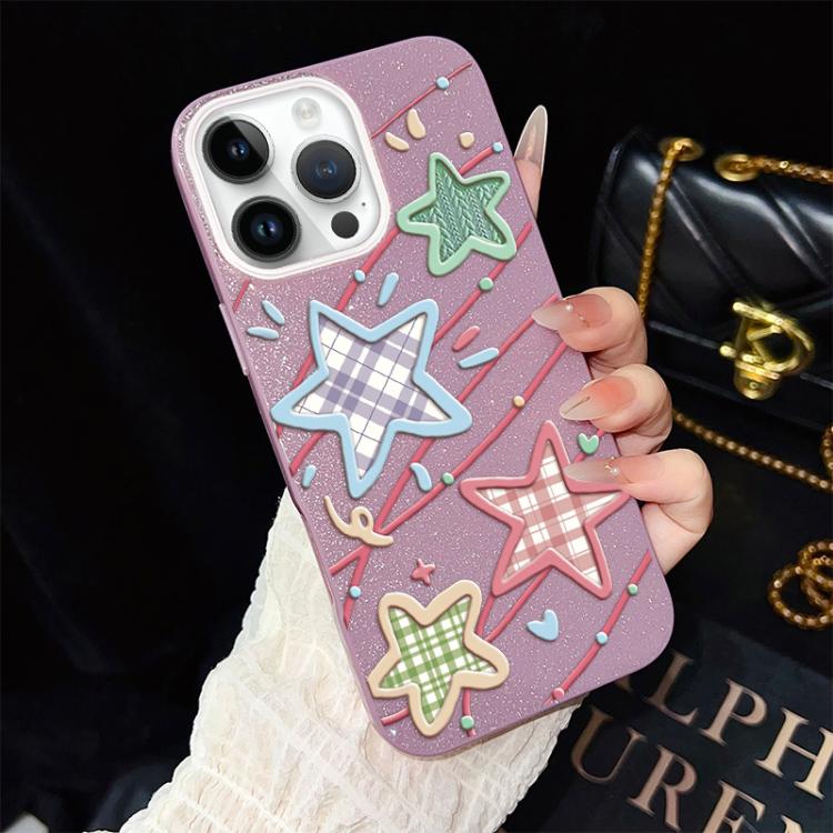 Custodia per telefono ibrida in PC e TPU con glitter e motivo a stelle IMD, For iPhone 13 Pro Max, For iPhone 13 Pro, For iPhone 13, For iPhone 12, For iPhone 12 Pro Max, For iPhone 12 Pro