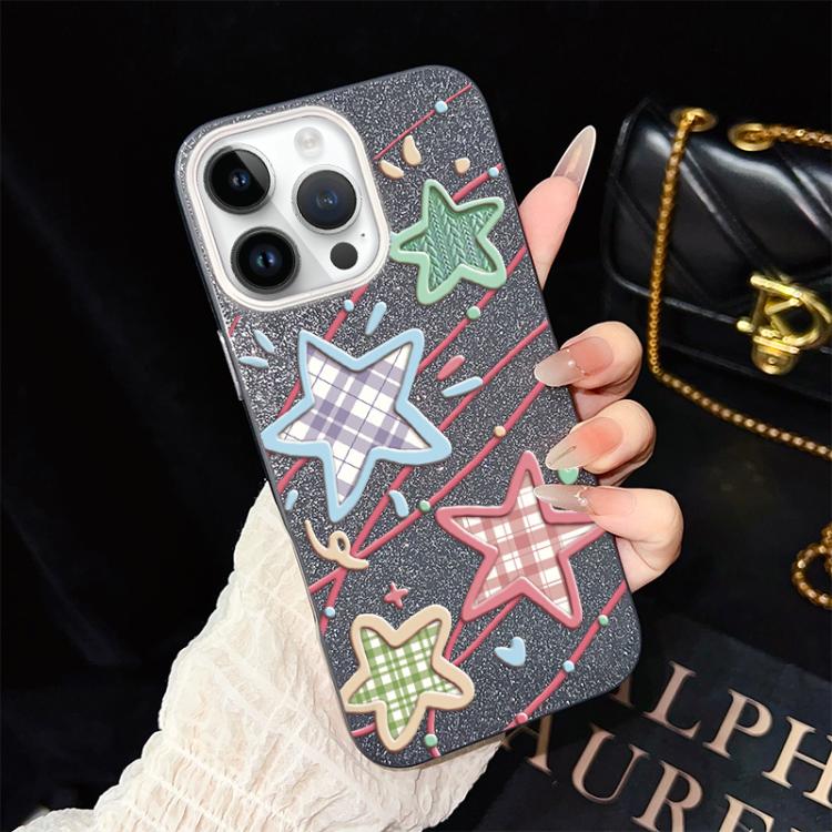 Custodia per telefono ibrida in PC e TPU con glitter e motivo a stelle IMD, For iPhone 13 Pro Max, For iPhone 13 Pro, For iPhone 13, For iPhone 12, For iPhone 12 Pro Max, For iPhone 12 Pro