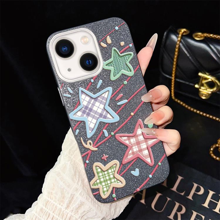 Custodia per telefono ibrida in PC e TPU con glitter e motivo a stelle IMD, For iPhone 13 Pro Max, For iPhone 13 Pro, For iPhone 13, For iPhone 12, For iPhone 12 Pro Max, For iPhone 12 Pro