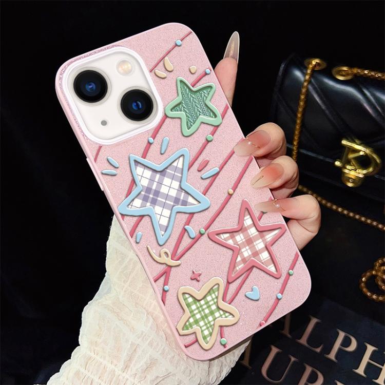 Custodia per telefono ibrida in PC e TPU con glitter e motivo a stelle IMD, For iPhone 15, For iPhone 14 Plus, For iPhone 14, For iPhone 14 Pro, For iPhone 14 Pro Max, For iPhone SE 2022 / SE 2020