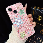 Custodia per telefono ibrida in PC e TPU con glitter e motivo a stelle IMD, For iPhone 15, For iPhone 14 Plus, For iPhone 14, For iPhone 14 Pro, For iPhone 14 Pro Max, For iPhone SE 2022 / SE 2020