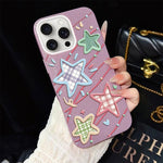 Custodia per telefono ibrida in PC e TPU con glitter e motivo a stelle IMD, For iPhone 16 Pro, For iPhone 16 Plus, For iPhone 16, For iPhone 15 Pro Max, For iPhone 15 Pro, For iPhone 15 Plus