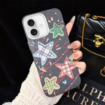 Custodia per telefono ibrida in PC e TPU con glitter e motivo a stelle IMD, For iPhone 16 Pro, For iPhone 16 Plus, For iPhone 16, For iPhone 15 Pro Max, For iPhone 15 Pro, For iPhone 15 Plus