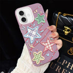 Custodia per telefono ibrida in PC e TPU con glitter e motivo a stelle IMD, For iPhone 16 Pro, For iPhone 16 Plus, For iPhone 16, For iPhone 15 Pro Max, For iPhone 15 Pro, For iPhone 15 Plus