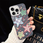 Custodia per telefono ibrida in PC e TPU con glitter e motivo a stelle IMD, For iPhone 17e / 16e, For iPhone 17 Pro Max, For iPhone 17 Pro, For iPhone 17, For iPhone Air, For iPhone 16 Pro Max