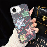 Custodia per telefono ibrida in PC e TPU con glitter e motivo a stelle IMD, For iPhone 17e / 16e, For iPhone 17 Pro Max, For iPhone 17 Pro, For iPhone 17, For iPhone Air, For iPhone 16 Pro Max