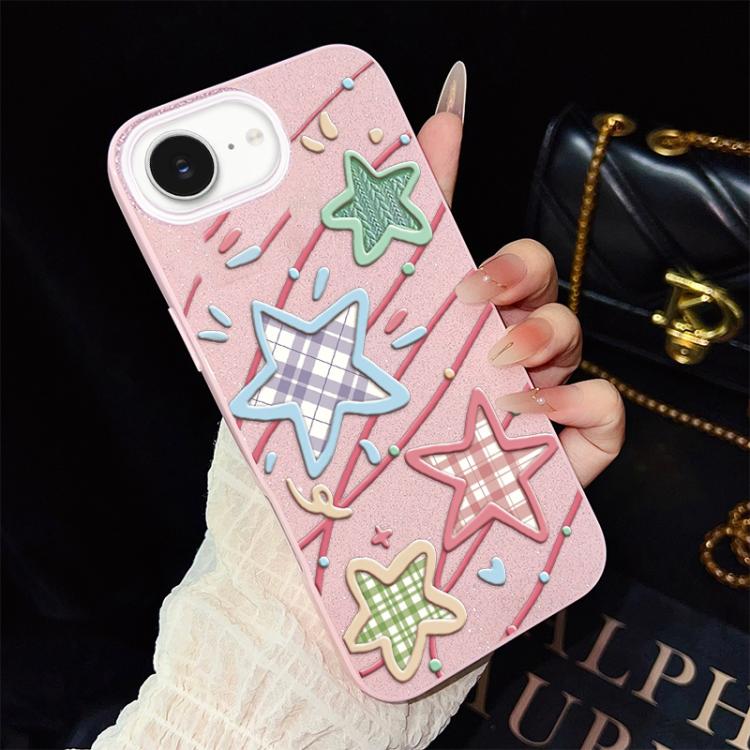 Custodia per telefono ibrida in PC e TPU con glitter e motivo a stelle IMD, For iPhone 17e / 16e, For iPhone 17 Pro Max, For iPhone 17 Pro, For iPhone 17, For iPhone Air, For iPhone 16 Pro Max