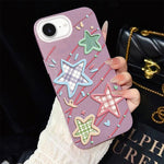 Custodia per telefono ibrida in PC e TPU con glitter e motivo a stelle IMD, For iPhone 17e / 16e, For iPhone 17 Pro Max, For iPhone 17 Pro, For iPhone 17, For iPhone Air, For iPhone 16 Pro Max