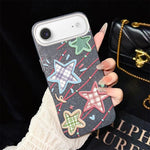 Custodia per telefono ibrida in PC e TPU con glitter e motivo a stelle IMD, For iPhone 17e / 16e, For iPhone 17 Pro Max, For iPhone 17 Pro, For iPhone 17, For iPhone Air, For iPhone 16 Pro Max